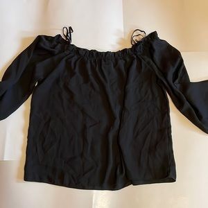 Black Dressy Cold Shoulder Top